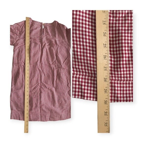 Madewell Filmscore Gingham Short Sleeve Dress, Size XXS, Red - Picture 13 of 14